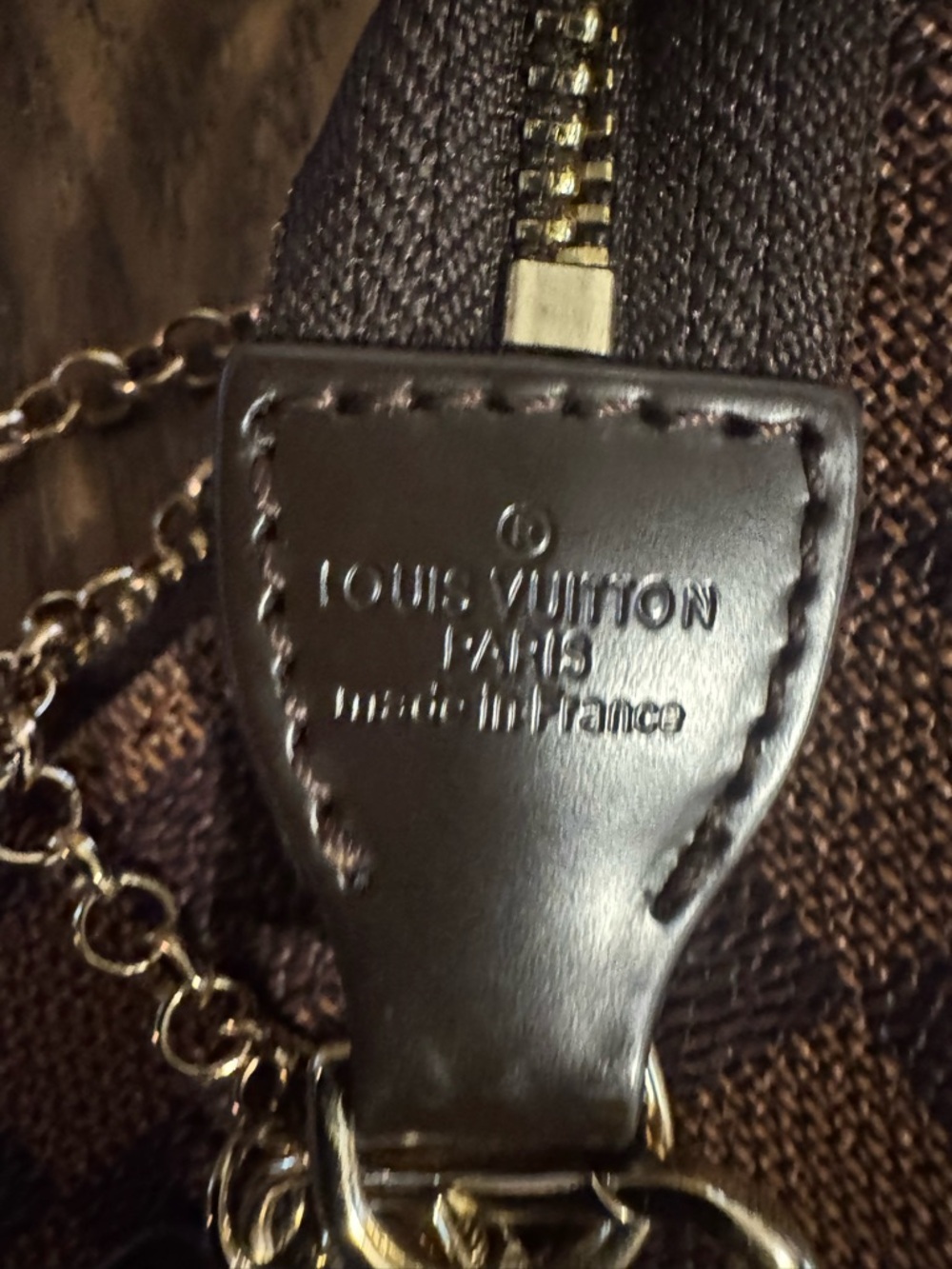 Louis Vuitton Brown Damier Ebene Chain Shoulder Pochette - Picture 10 of 12